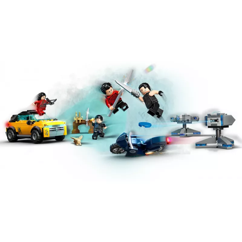 Zestaw LEGO Marvel Ucieczka z Dziesięciu Pierścieni 76176 z minifigurkami i pojazdami