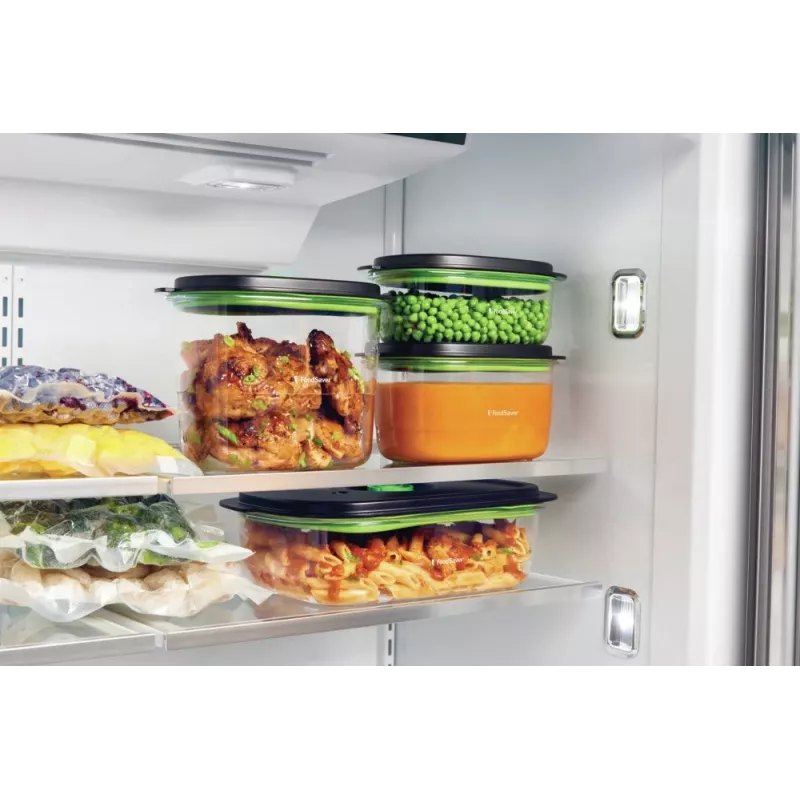 Pojemnik do przechowywania żywności FoodSaver FFC023X 1,8 l owalny Tritan, czarny transparentny, pompka próżniowa, można myć w zmywarce