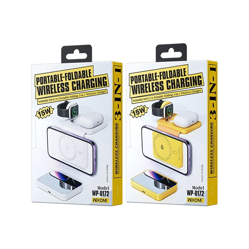 Ładowarka bezprzewodowa 3w1 WEKOME MagSafe + lusterko (bezprzewodowa, 3-w-1)