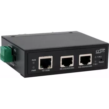 Serial Device Server Exsys EX-61002 — 2x RS232/422/485, zawiera zasilacz