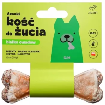 Gryzak dla psa Brit AZANKI Bone z owadami i jeżyną S/M 12 cm dla małych i średnich psów, bezzbożowy, 55 g