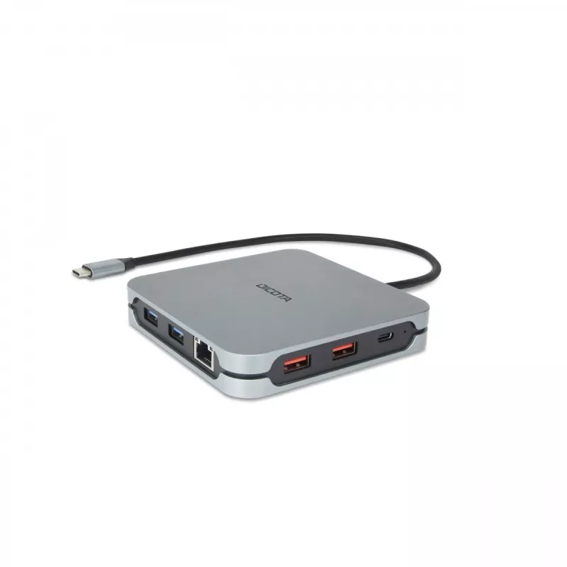DICOTA D32057 USB Type-C Hub 10000 Mbit/s Srebrny