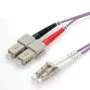 Kabel światłowodowy patchcord Value 50/125µm LC/SC OM4 fioletowy 3,0 m
