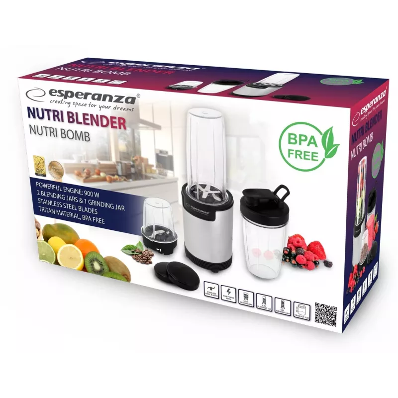 Blender stołowy Esperanza EKM030 Czarny Stal nierdzewna