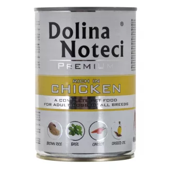 Mokra karma dla psa Dolina Noteci Premium Adult Beef Chicken Pork 400 g, bezglutenowa, bez konserwantów