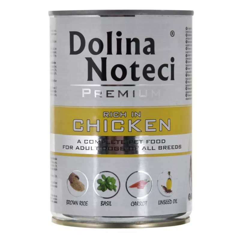 Mokra karma dla psa Dolina Noteci Premium Adult Beef Chicken Pork 400 g, bezglutenowa, bez konserwantów