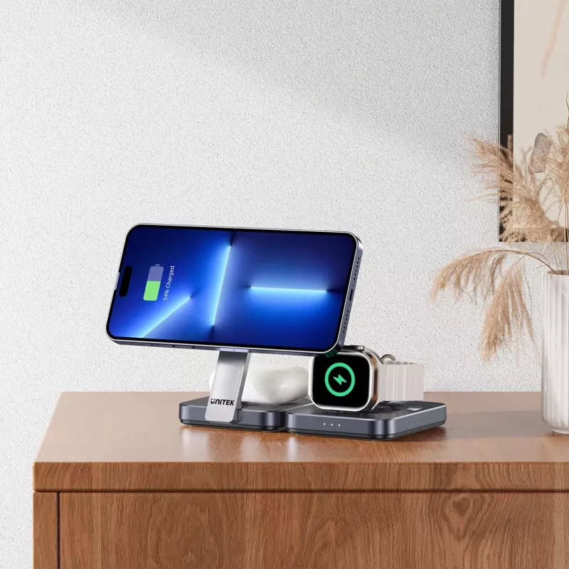 UNITEK P1300AGY01 bezprzewodowy odbiornik ładowania do urządzeń mobilnych Słuchawki douszne, Telefon komórkowy/Smartfon, Smartwatch USB Type-C