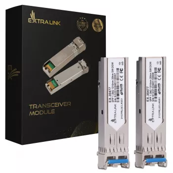 Extralink Moduł SFP 1,25G 2 szt., 1,25 Gb/s, LC/UPC, 1310nm, 20km, jednomodowy, DOM (dedykowany do HP/Aruba)
