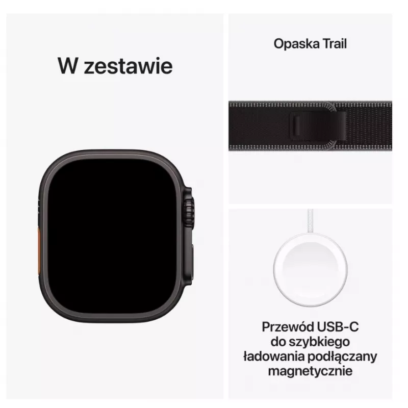 Smartwatch Apple Watch Ultra 3 GPS + Cellular 49mm Czarna Tytanowa Koperta