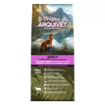 Sucha karma dla psa ARQUIVET Oryginalny Adult Lamb with Rice 12 kg — 26% białka, 14% tłuszczu, 9% wilgotności