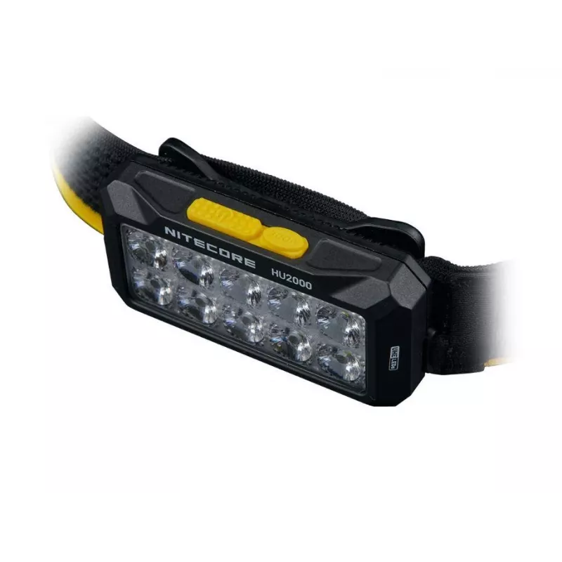 Latarka na opaskę Nitecore HU2000, 10 diod LED, akumulator litowo-jonowy ładowany przez USB, aluminium + poliwęglan, wodoodporność IP68
