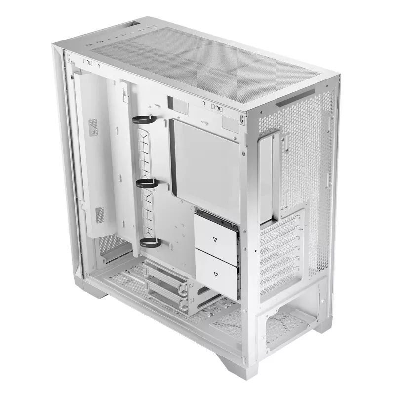 Obudowa PC MODECOM VOLCANO EXPANSE S MIDI Tower — Biała, microATX, szkło hartowane, USB-C, obsługa GPU 430 mm