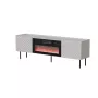 Szafka RTV cama meble LUCCA 180x40x59 cm, blat cashmere, kominek czarny