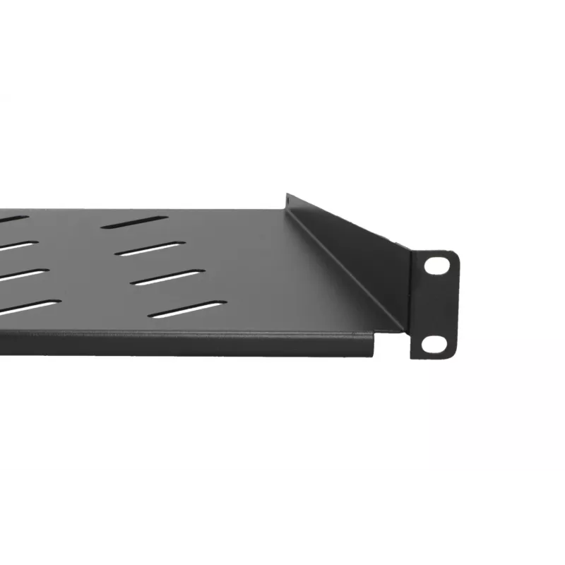 Półka rack Extralink SHELF 1U do szaf wiszących 19 cali, 1U, 300 mm, czarna, metalowa