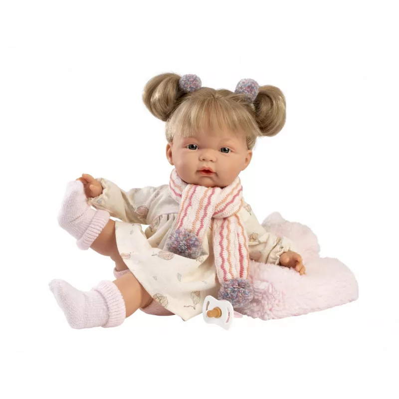 Lalka Llorens Joelle 38 cm — płacząca lalka o realistycznych cechach i miękkim korpusie