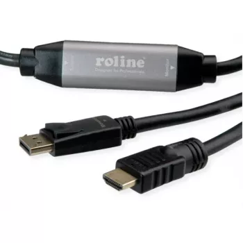 adapter kablowya wideo ROLINE 11.04.5776 7.5m HDMI Type A DisplayPort czarny