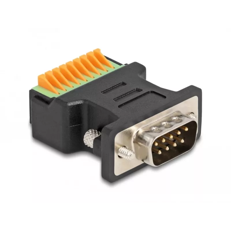 DeLOCK Adapter D-Sub 9 męski na blok zaciskowy z przyciskiem