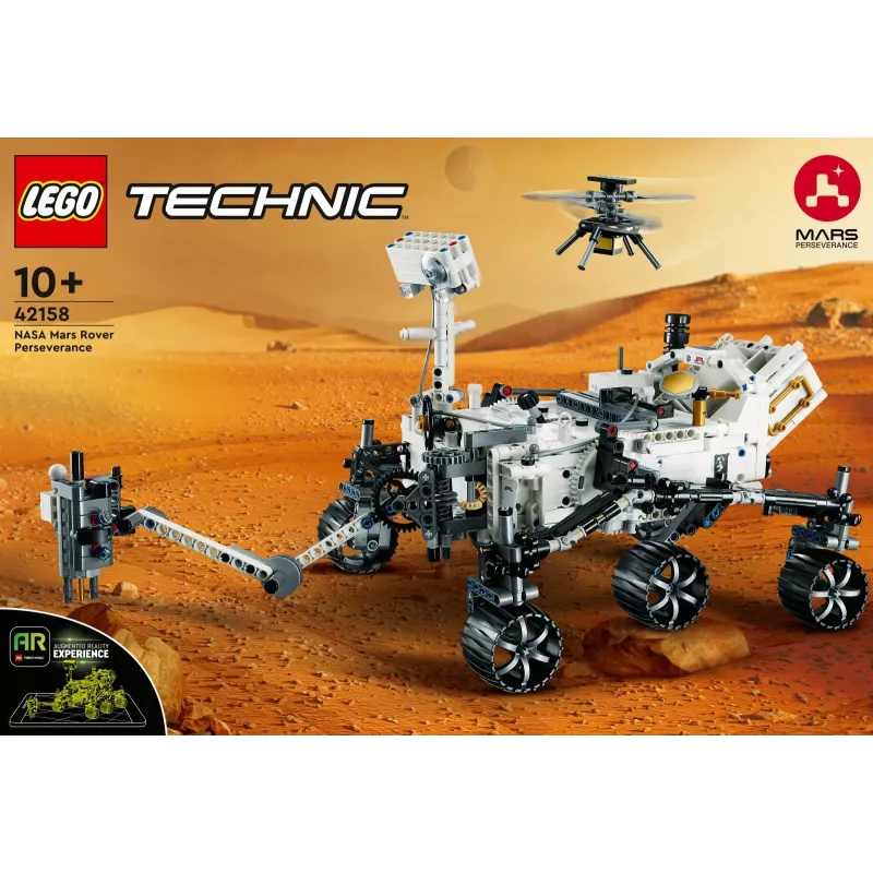 LEGO Technic Łazik marsjański NASA Perseverance zestaw kosmiczny z aplikacją AR doświadczenie odkrycia nauki poznaj inżynierię pojazdów zabawka konstrukcyjna