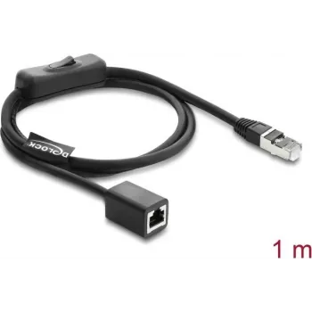 Kabel sieciowy DELOCK RJ45 ST < BU z przełącznikiem liniowym Cat.6 F/UTP 1 m