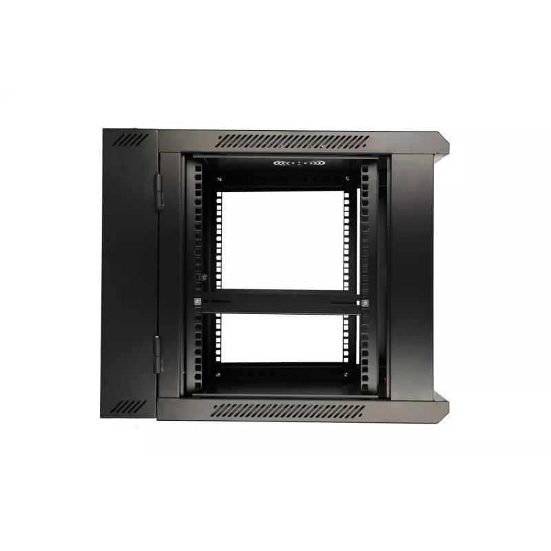 Szafa wisząca Extralink Rack 6U 600x600 AZH czarna, montaż na ścianie, typ uchylny