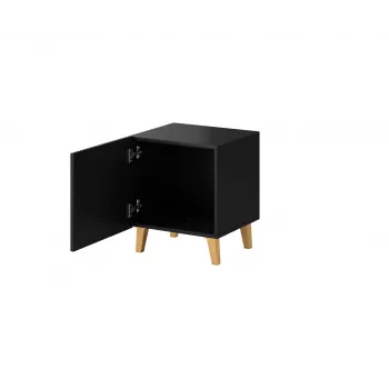 Zestaw szafek nocnych cama meble PAFOS, 2 szt., 45×40×51 cm, matowa czerń, płyta MDF/wiórowa