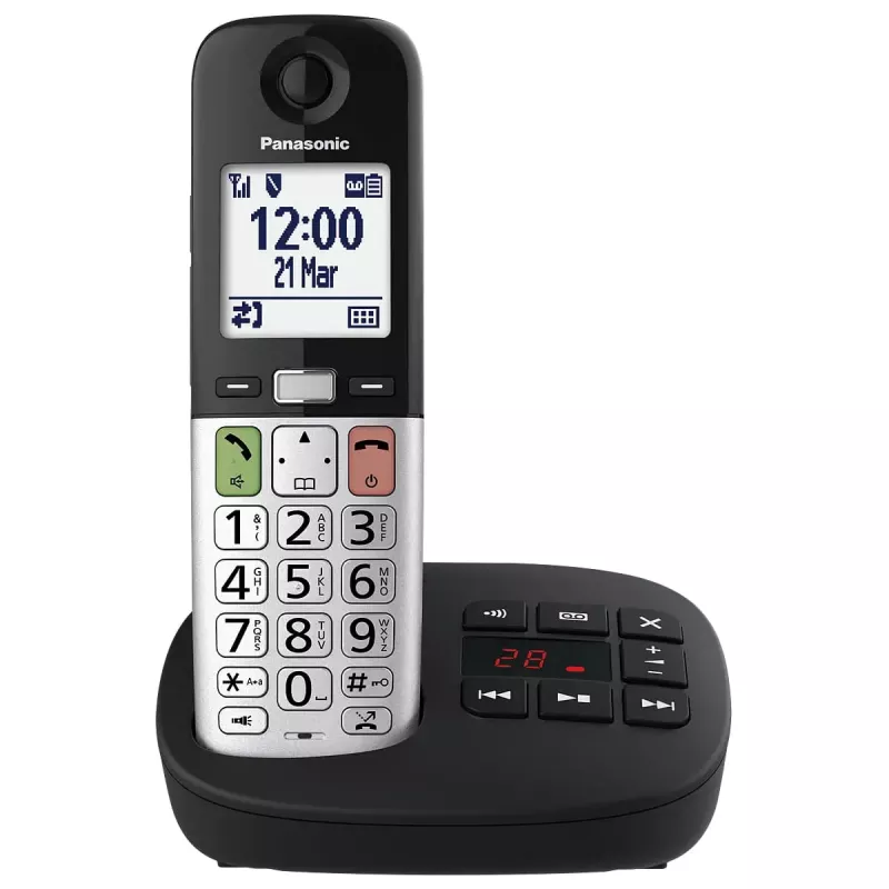 Telefon DECT Panasonic KX-TGU430 bezprzewodowa słuchawka, głośnik, identyfikacja dzwoniącego, wyświetlacz 2,4 cala, książka telefoniczna na 1000 wpisów, szary/czarny