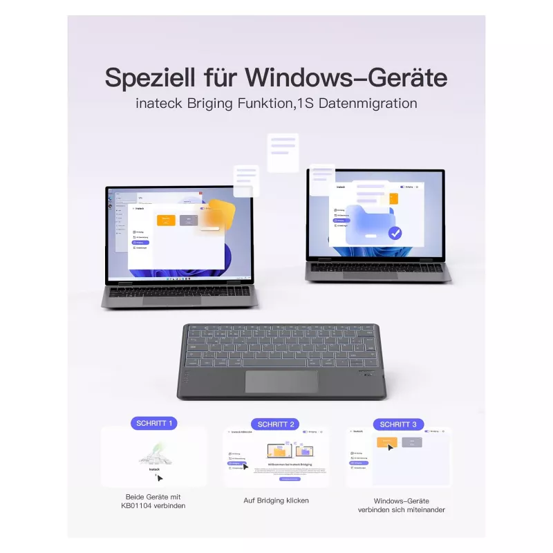 inateck klawiatura Surface gray, Sureface GO 1-4 Com. QWERTZ
