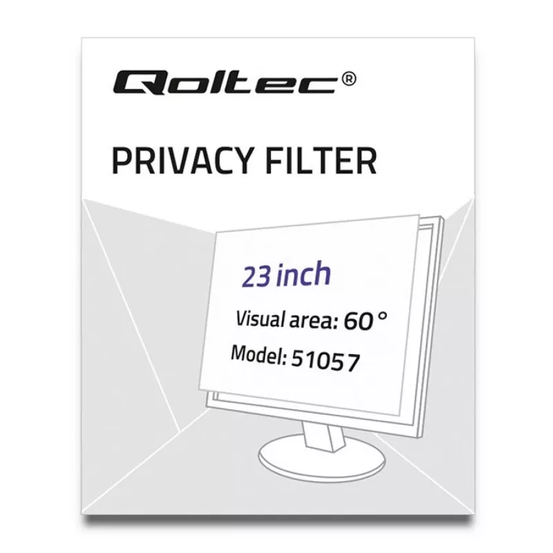 Filtr prywatności Qoltec GDPR 23 cale | 16:9 | Ochrona oczu | Panoramiczny
