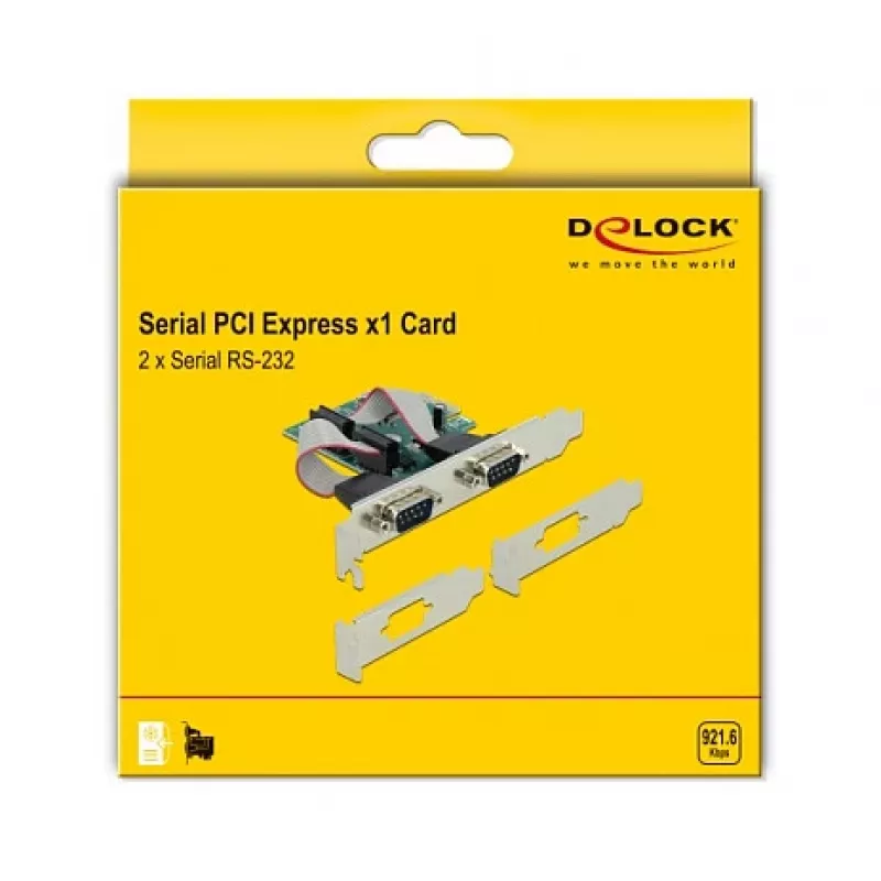 Karta DeLOCK PCI Express x1 na 2 x szeregowy RS-232