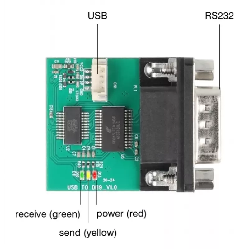 DeLOCK 90781 Konwerter szeregowy Repetytor Izolator USB 2.0 RS-232 Czarny Zielony