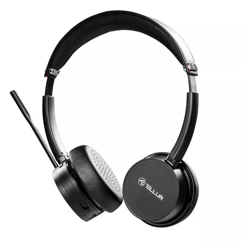 Zestaw słuchawkowy Tellur Voice Pro Wireless Call Center Headset Czarny TLL411007