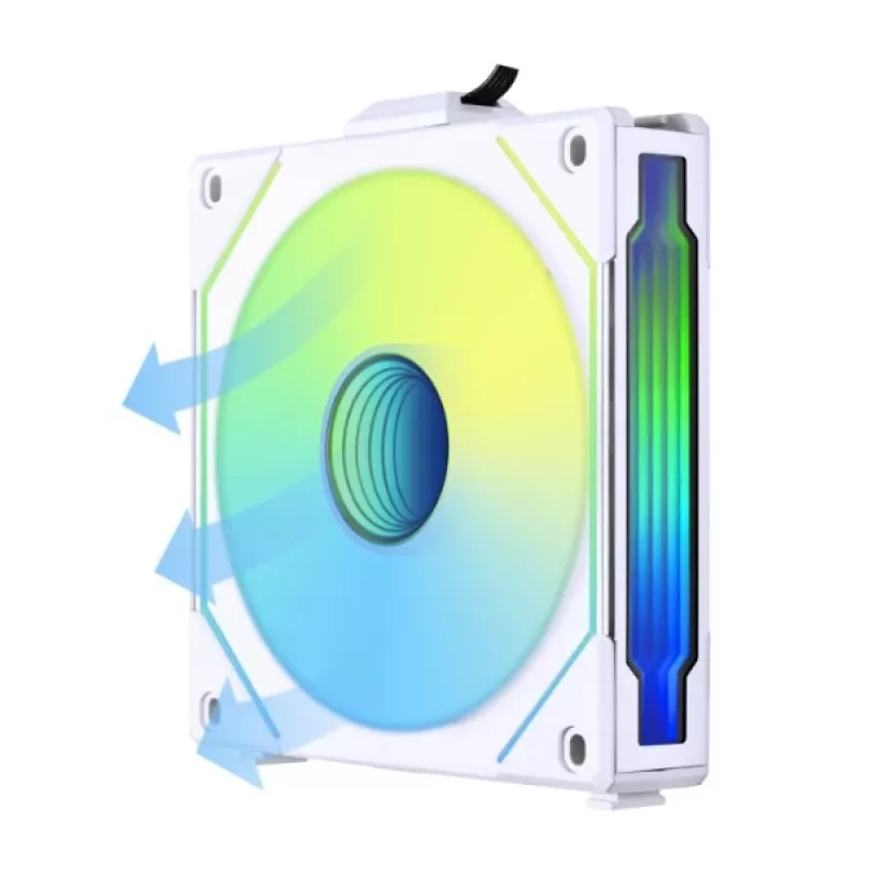 120 mm Lian Li UNI FAN SL-INF Wireless ARGB PWM — biały, modułowy system wentylatorów magnetycznych