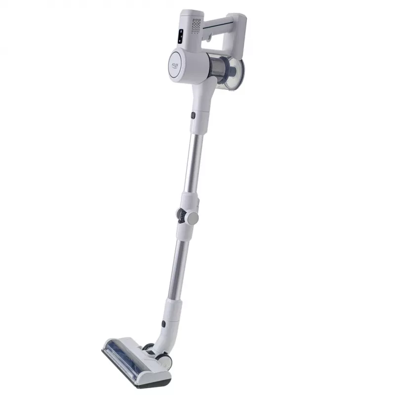 Odkurzacz bezprzewodowy Adler AD 7060 — 350W, bateria 22V, do 35 min pracy, ssanie 16000 Pa, bezworkowy, biały
