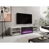 Szafka pod telewizor cama meble POLO 180x33x39 cm z kominkiem elektrycznym 1400–1600 W, laminowana, biała/czarna