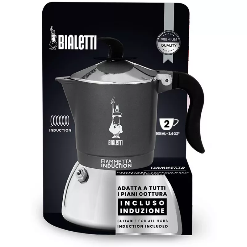 Ekspres do kawy na płytę indukcyjną BIALETTI FIAMMETTA 2-filiżankowy, szary
