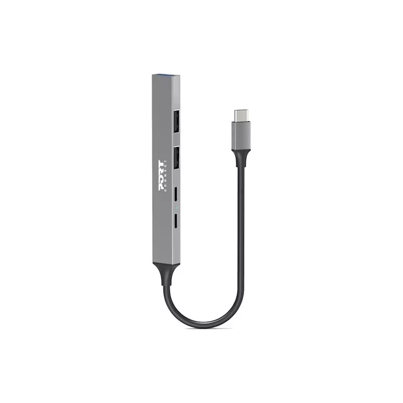 USB Hub Port Designs 900163 Type-C 5000 Mbit/s Srebrny