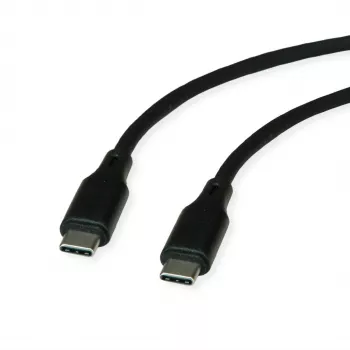 ROLINE Kabel USB 2.0 C-C ST/ST Silikon 60 W 1 m czarny - Kabel - Cyfrowy/Danych (11.02.9120)