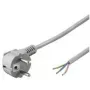Wentronic Goobay uziemiony kabel zasilający kątowy do samodzielnego montażu, 2 m, szary - Typ F (Typ F, CEE 7/7) > luźne końcówki przewodów (50082)