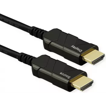 ROTRONIC-SECOMP Roline - Ultra High Speed - HDMI-Kabel mit Ethernet - HDMI männlich zu HDMI männlich - 20 m - abgeschirmt - Schwarz - unterstützt 8K 6