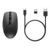 HP 710 Ładowalna cicha mysz, symetryczna, RF Wireless + Bluetooth, 3000 DPI, czarna