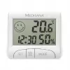 Elektroniczny higrometr wewnętrzny Medisana HG 100 — termometr cyfrowy, wilgotność 20–90%, temp. -10–50 °C, wyświetlacz stołowy, bateria AAA
