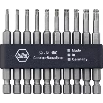 Zestaw bitów wkrętakowych Wiha 32804 — 10 szt., Torx T10–T30, 70 mm