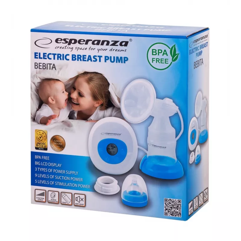 Laktator elektroniczny ESPERANZA ECM001B, pojemność 1550 ml, zasilanie sieciowe/bateryjne