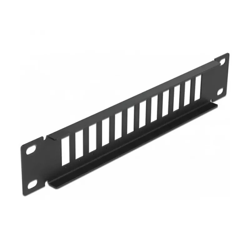 Patch panel światłowodowy DeLOCK 10 cali 12 portów SC Duplex LC Quad 1U czarny