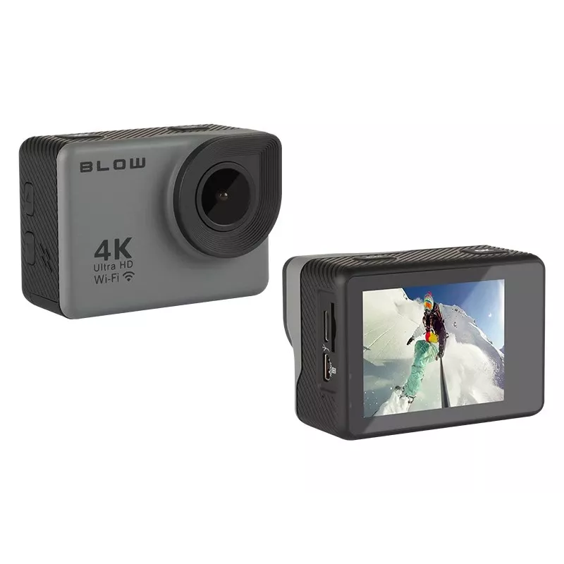 Kamera sportowa BLOW 78-538 — 4K Ultra HD, wyświetlacz 2 cale, pole widzenia 170°, Wi‑Fi, stabilizator obrazu, microSD do 64 GB