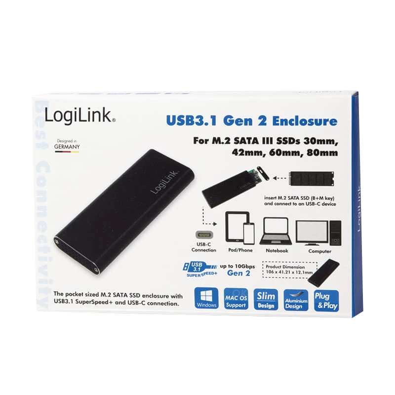 Obudowa SSD LogiLink UA0314 Czarna M.2