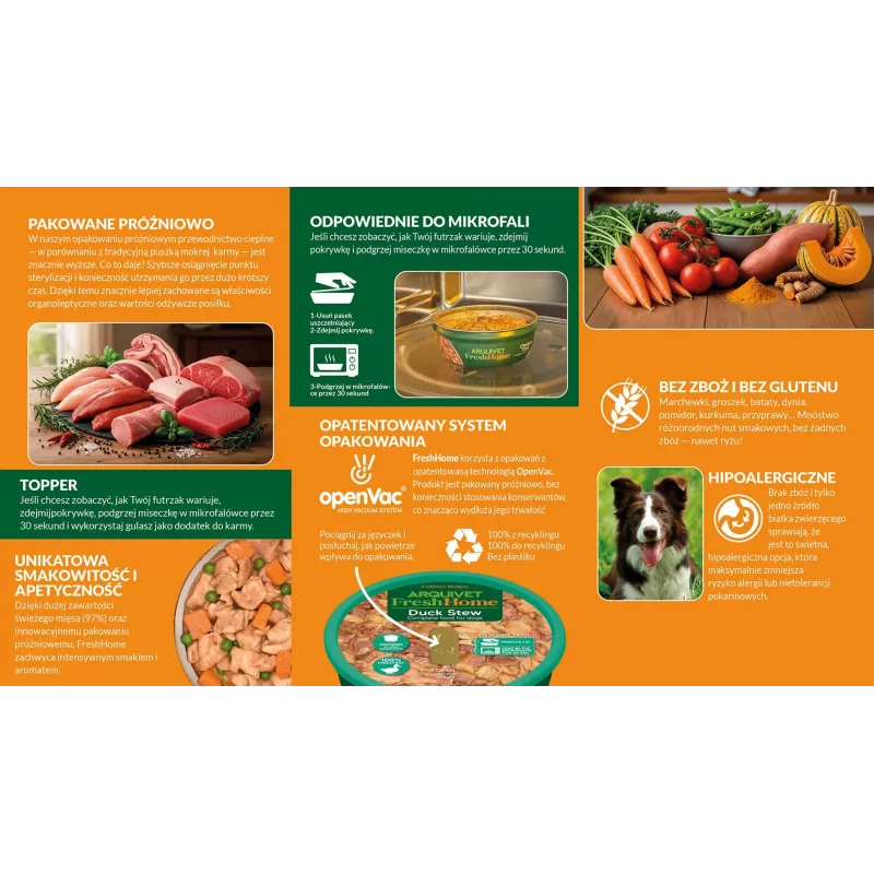 Mokra karma dla psa ARQUIVET Fresh Home Gulasz Wołowy 280 g — dorosłe psy, wołowina, kompletna karma w puszce