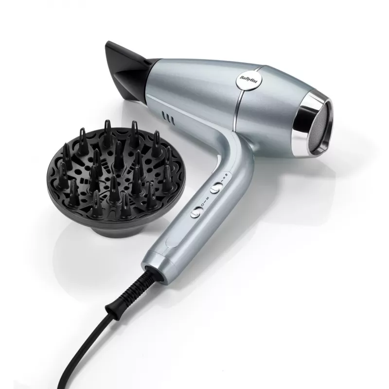 Suszarka do włosów BABYLISS D773DE 2100 W, jonowa, 3 poziomy grzania / 2 prędkości, zimny nawiew, 2 dysze, metaliczny