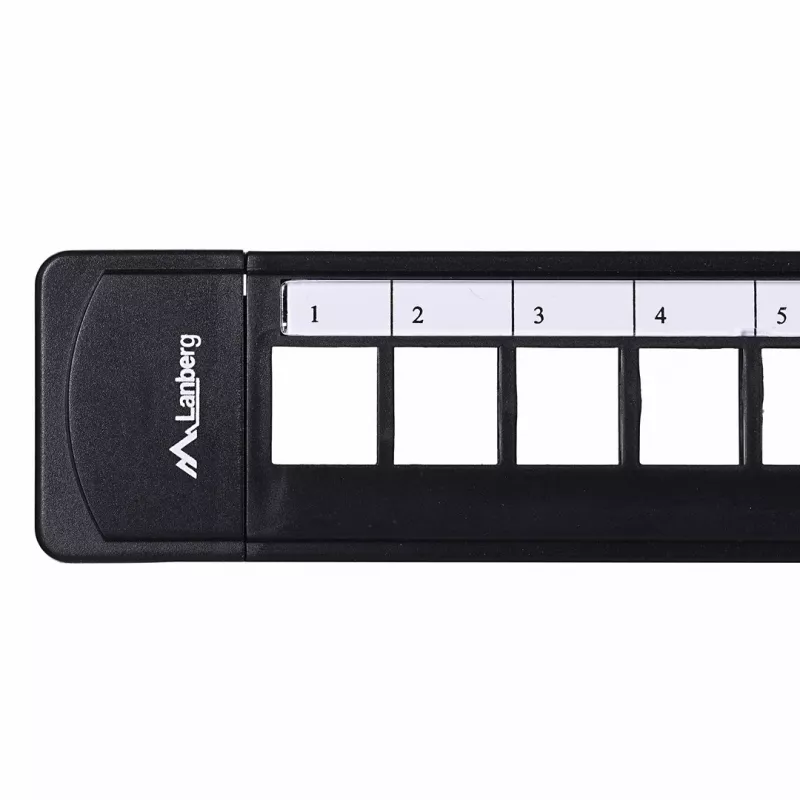 Patch panel 1U LANBERG PPKS-1124-B, 24 porty, 1U, ABS, czarny, 482.6×44.5×154 mm