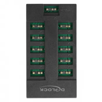 Delock - koncentrator oświetlenia LED RGB - 10 portów - Czarny (64128)